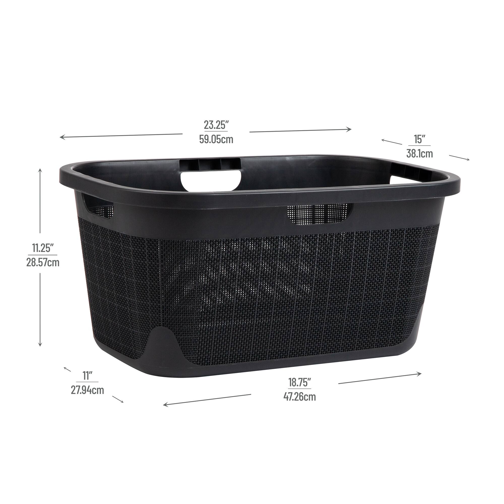 Mind Reader Linen Design 40L Laundry Basket Storage Bin with Handles